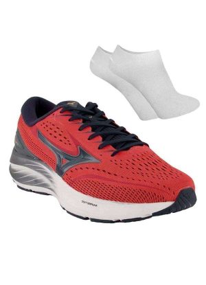 Kit Tênis Mizuno Action 3 Masculino e par de Meia Vermelho