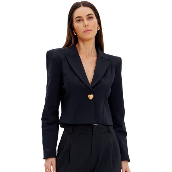 Blazer Curto Lança Perfume Elegance In24 Preto Feminino