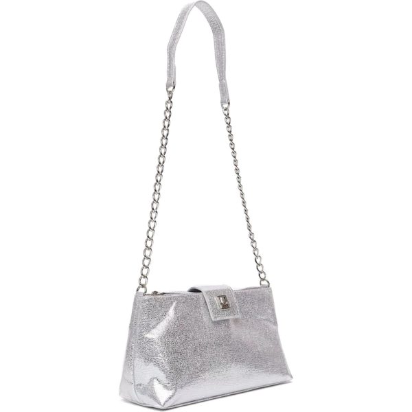 Bolsa Shoulder Easy Lança Perfume Tachas OU24 Prata Feminino