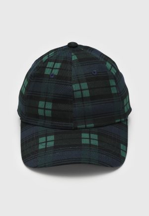 Boné Adidas Originals Aba Curva Tartan Bb Verde