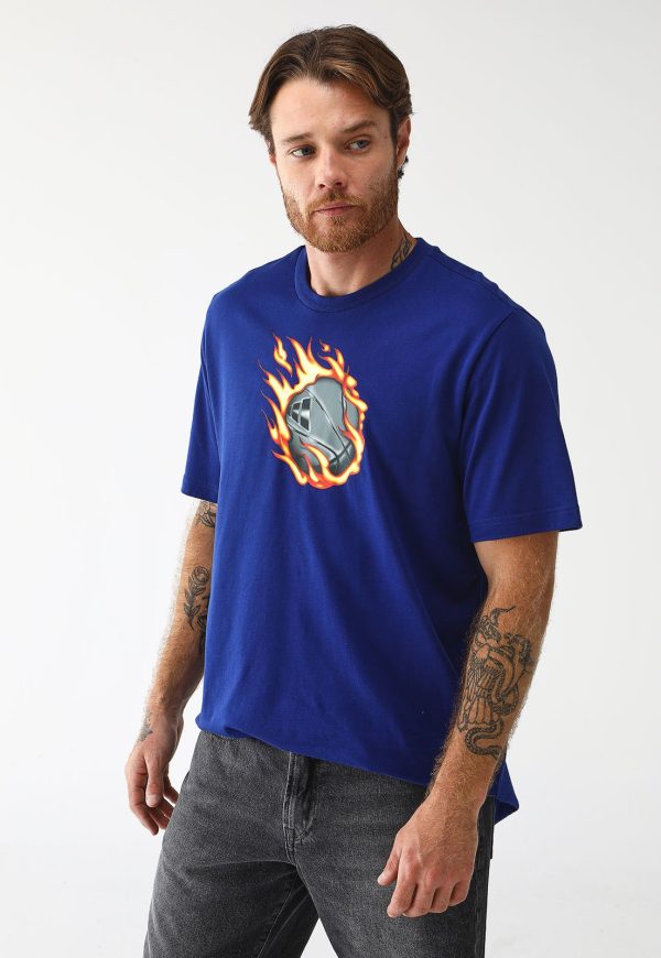 Camiseta adidas Sportswear Reta On Fire G T Azul