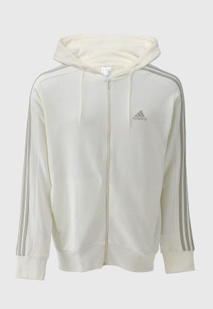 Jaqueta de Moletom adidas Sportswear 3 Stripes Off-White