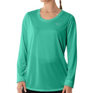 Camiseta Manga Longa de Treino Feminina Mizuno Energy G Verde