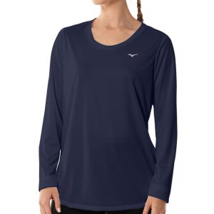 Camiseta Manga Longa de Treino Feminina Mizuno Energy GG Azul