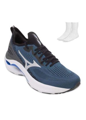 Tênis Corrida Mizuno Wave Zest 2 e Meia Mz24 Azul/Preto