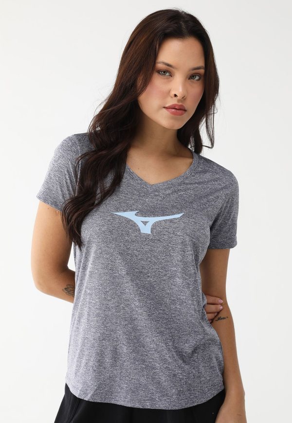 Camiseta Mizuno Reta Logo Cinza