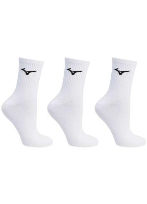 Kit Meia Mizuno Cano Medio Training Pacote com 3 pares Branco