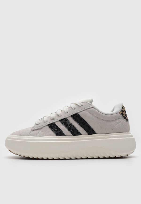 Tênis Adidas Sportswear Grand Court Platform Suede Cinza