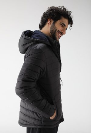 Jaqueta Puffer Mizuno Capuz Removível Preta