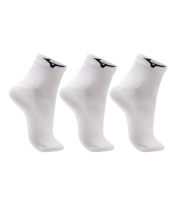 Meia Feminina Mizuno Training Kit 3 Pares Cano Curto Branco Incolor