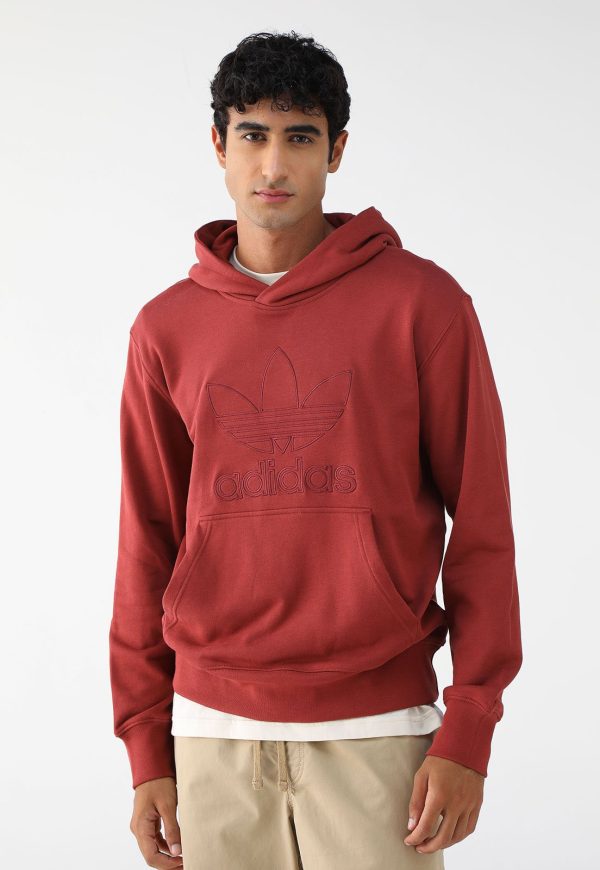 Blusa de Moletom Fechada adidas Originals Trefoil com Capuz Vermelha