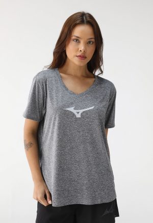 Camiseta Mizuno Reta Logo Cinza