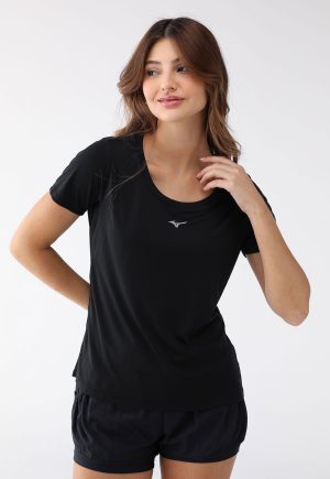 Camiseta Mizuno Reta Run Spark Preta