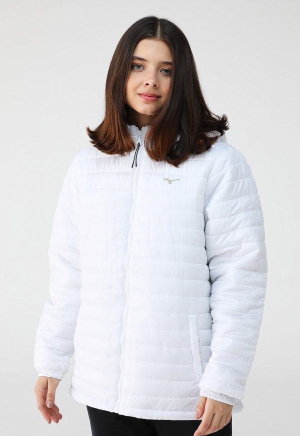 Jaqueta Puffer Mizuno Matelassê Branca
