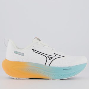 Tênis Mizuno Base Prime Feminino Branco e Laranja