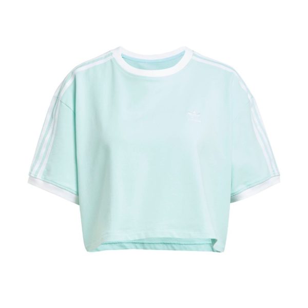Adidas Camiseta Folgada Cropped Adicolor Três Listras