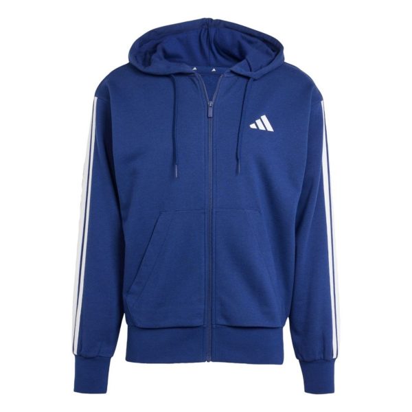 Adidas Moletinho Capuz Zíper Essentials Três Listras