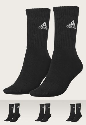 Kit 3pçs Meia adidas Performance Cano Alto Amortecidas Preta