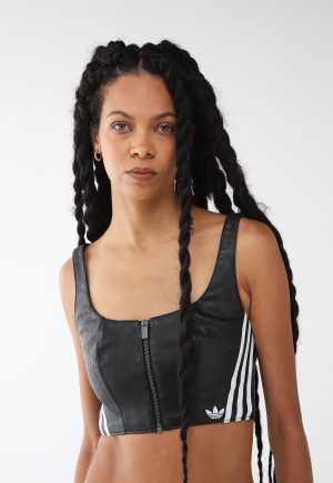 Top adidas Originals Ajustada Adilenium Vintage Preto