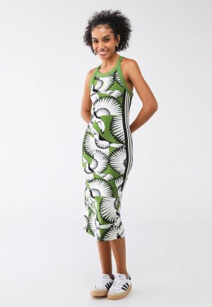Vestido adidas Performance Midi Premium Farm Verde