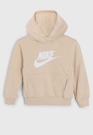 Blusa de Moletom Nike Com Capuz Bege