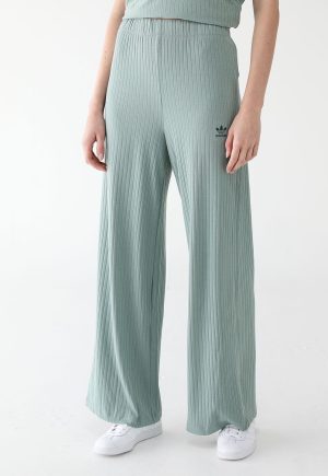 Calça Canelada adidas Originals Wide Leg Essentials Verde