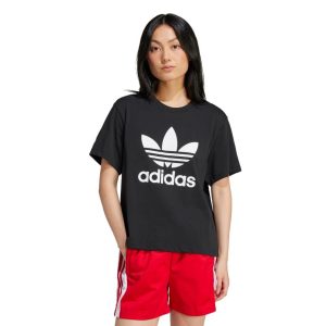 Camiseta Boxy Adicolor Trefoil adidas Originals Preto