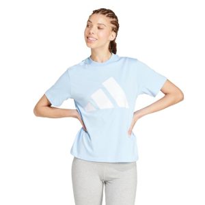 Camiseta Essentials de Algodão com Logotipo Grande adidas Sportswear Azul
