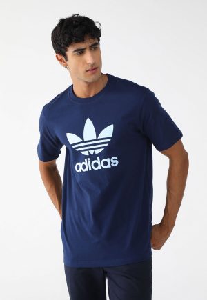 Camiseta adidas Originals Reta Adicolor Classic Trefoil Azul