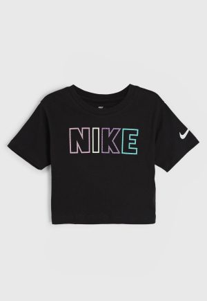 Infantil - Camiseta Cropped Nike Logo Preta