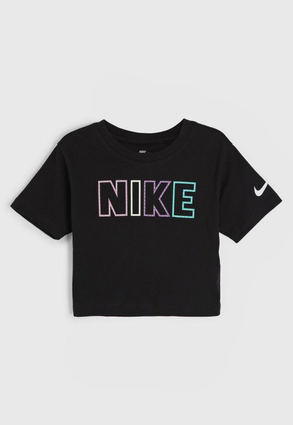 Infantil - Camiseta Cropped Nike Logo Preta