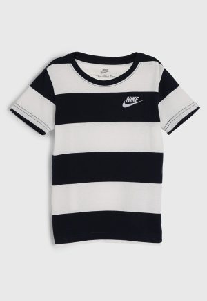 Infantil - Camiseta Nike Listrada Preta