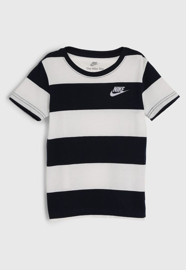 Infantil - Camiseta Nike Listrada Preta