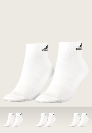 Kit 3pçs Meia adidas Performance Cano Baixo Cushioned Sportswear Ankle Branca