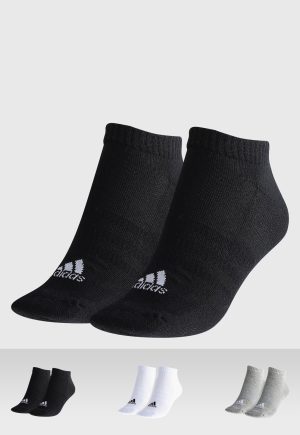 Kit 3pçs Meia adidas Performance Cano Baixo Preto