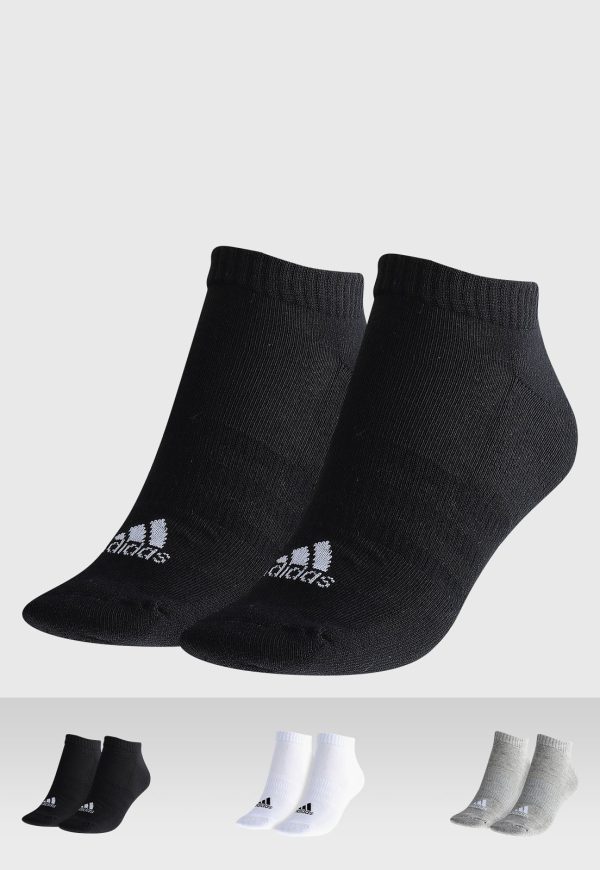 Kit 3pçs Meia adidas Performance Cano Baixo Preto