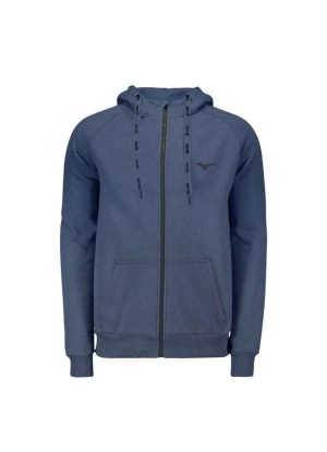Moletom Mizuno Zípper com Capuz Juvenil Azul